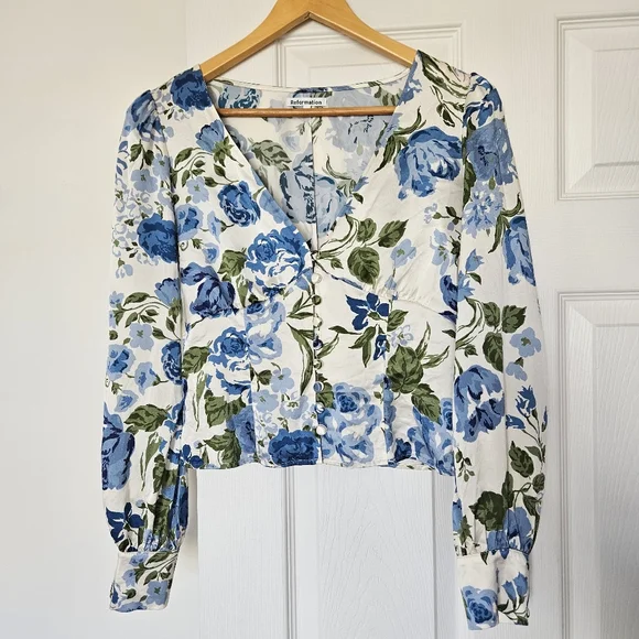 Reformation Blue Floral Blouse - Picture 2 of 6